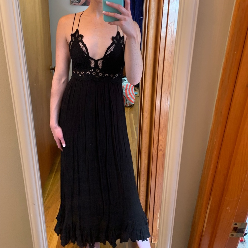 Free People Black Lace Top Dress